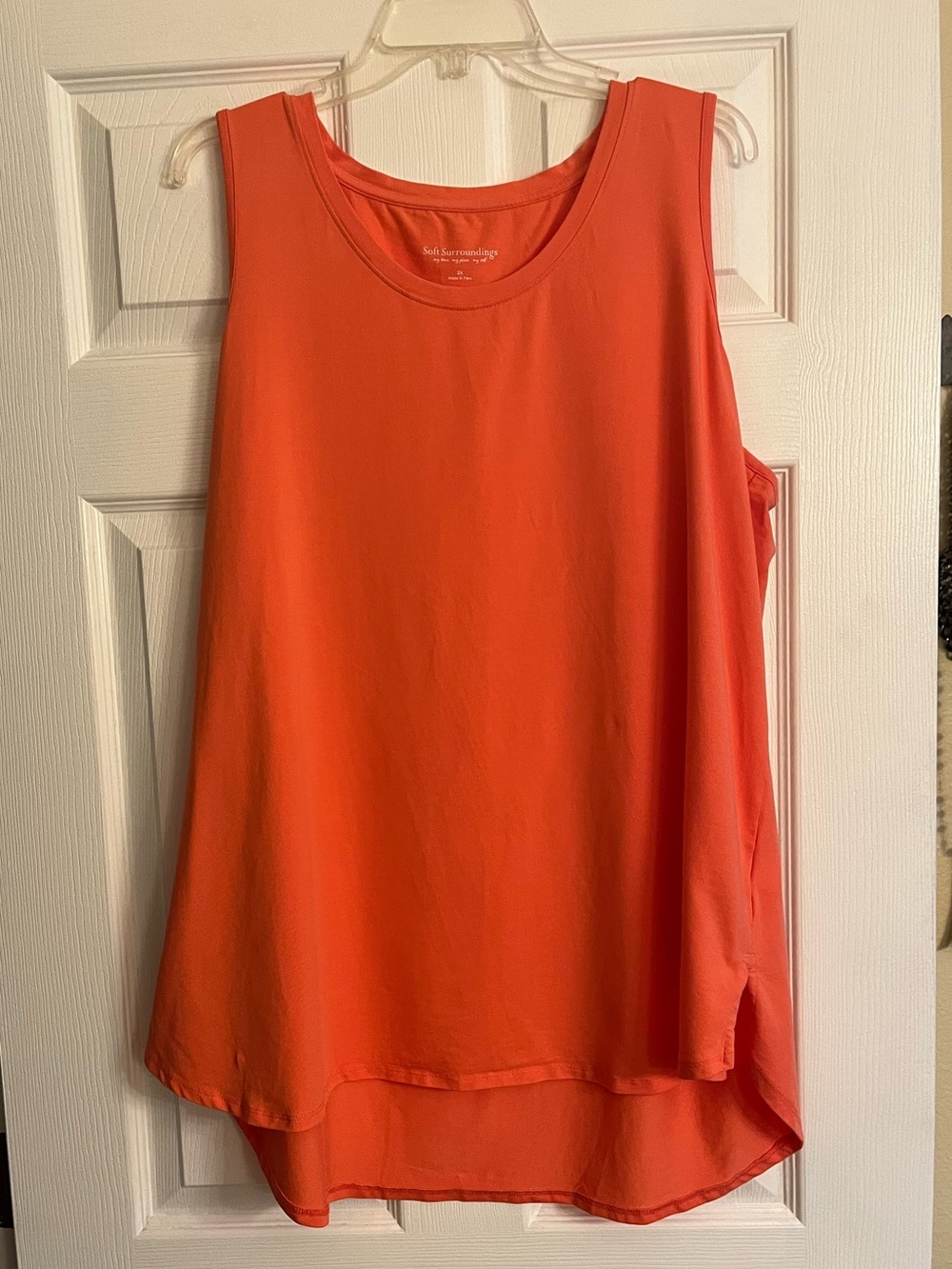 Soft Surroundings Sleeveless Coral Pina Cotton Tank Top